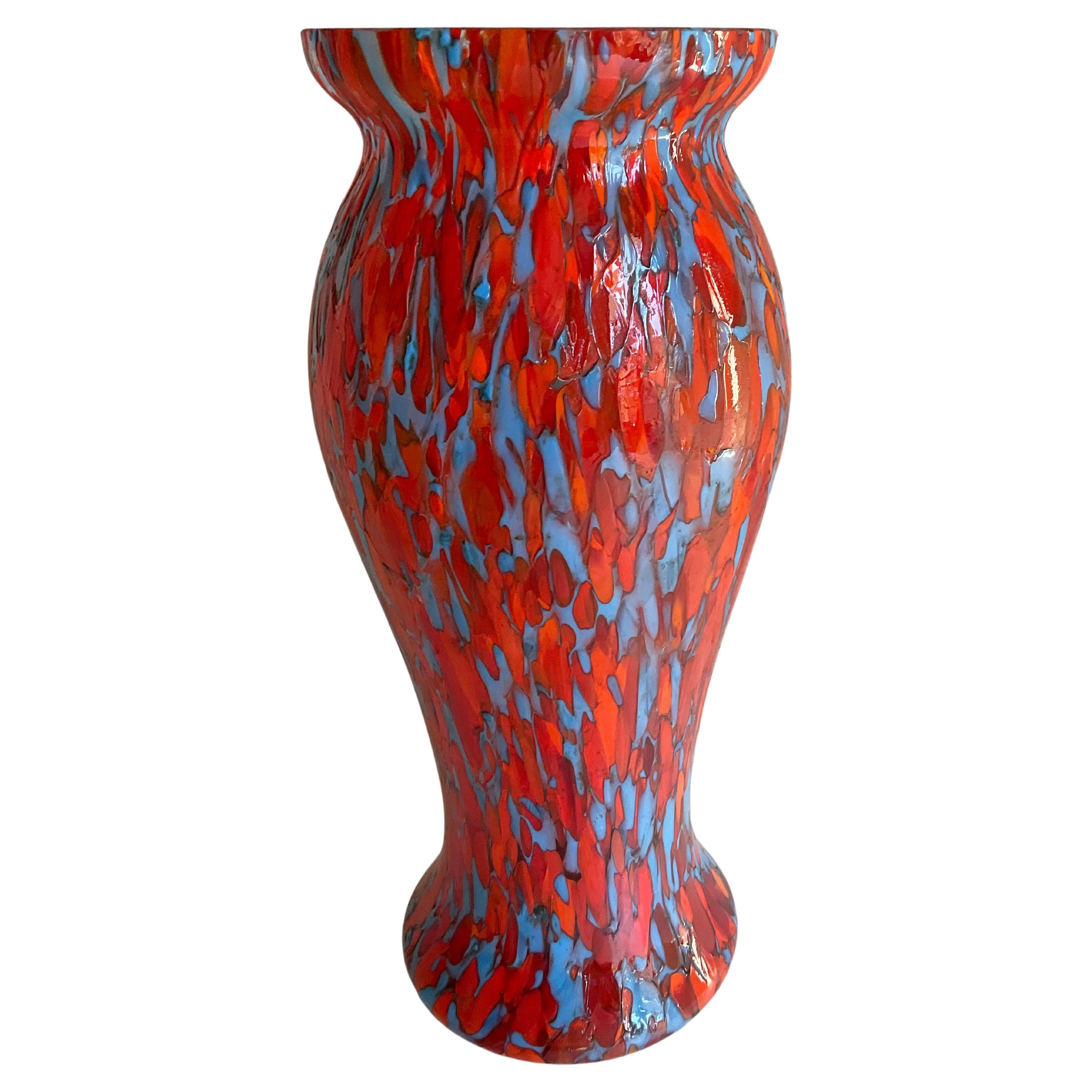 Art Deco Multicolored Art Glass Vase 