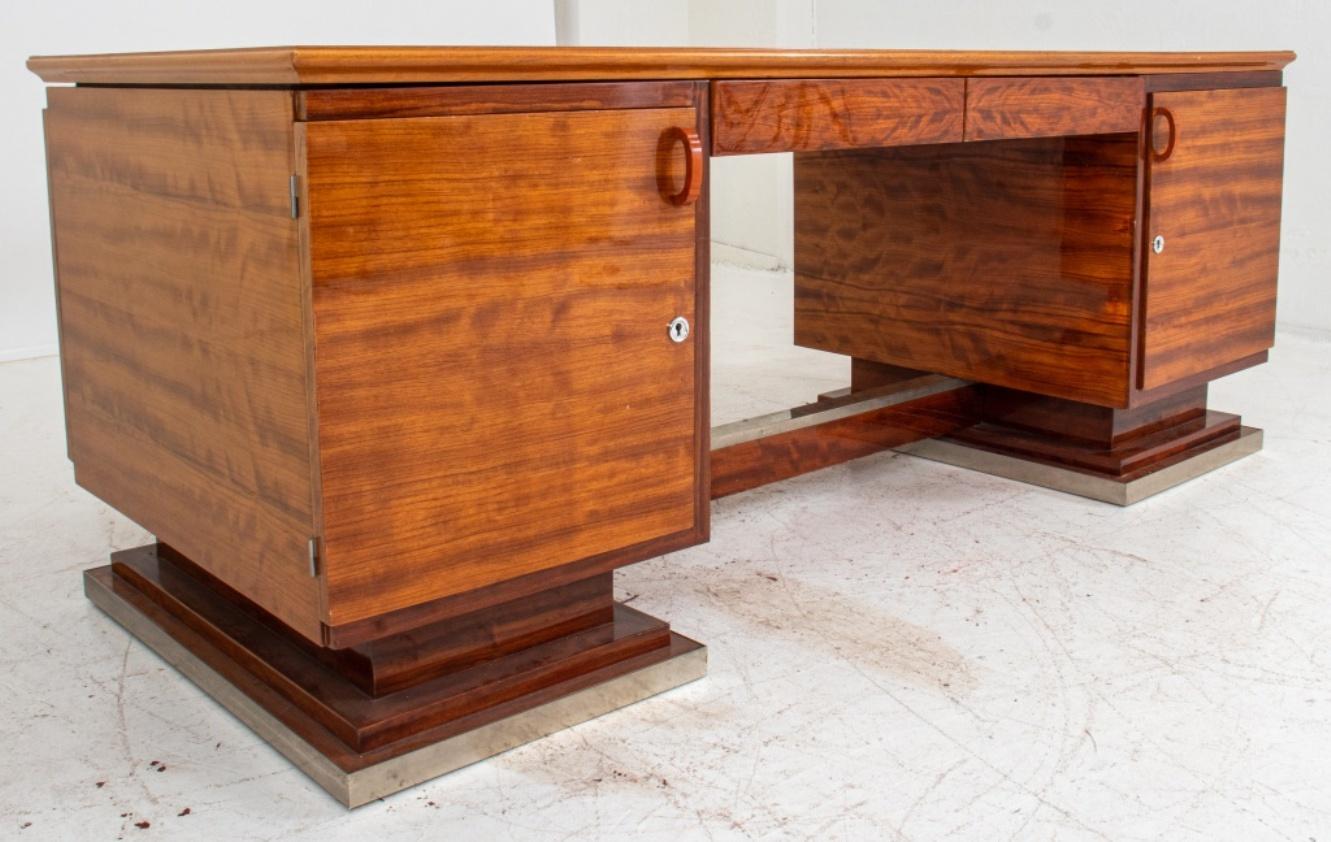 Art Deco Art Moderne Two-Color Mahogany Desk 5
