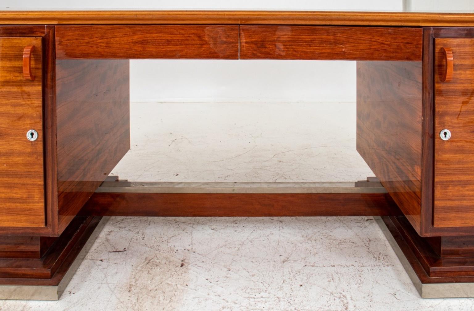 Art Deco Art Moderne Two-Color Mahogany Desk 1