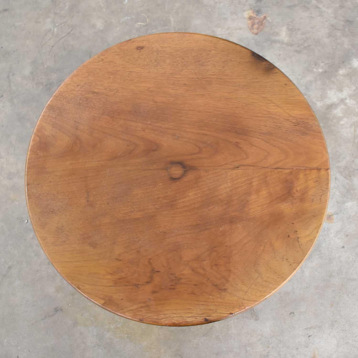 Teak Art Deco Art Nouveau Arts & Craft Conical Side Table Round Top Octagon Base