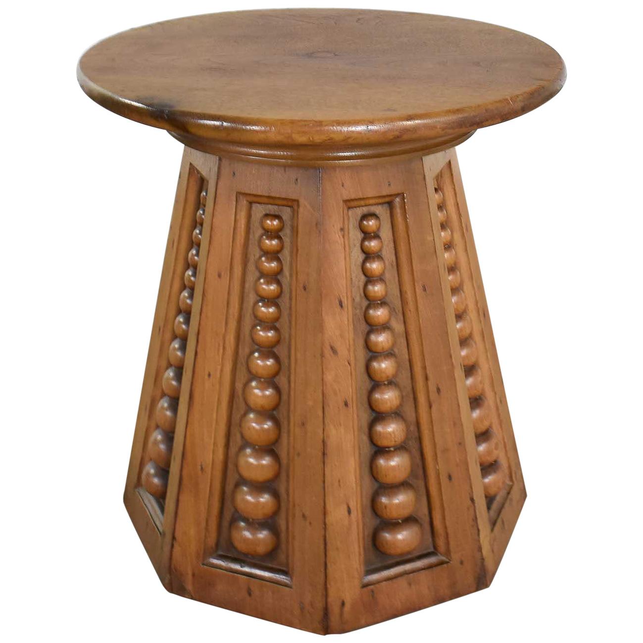 Art Deco Art Nouveau Arts & Craft Conical Side Table Round Top Octagon Base