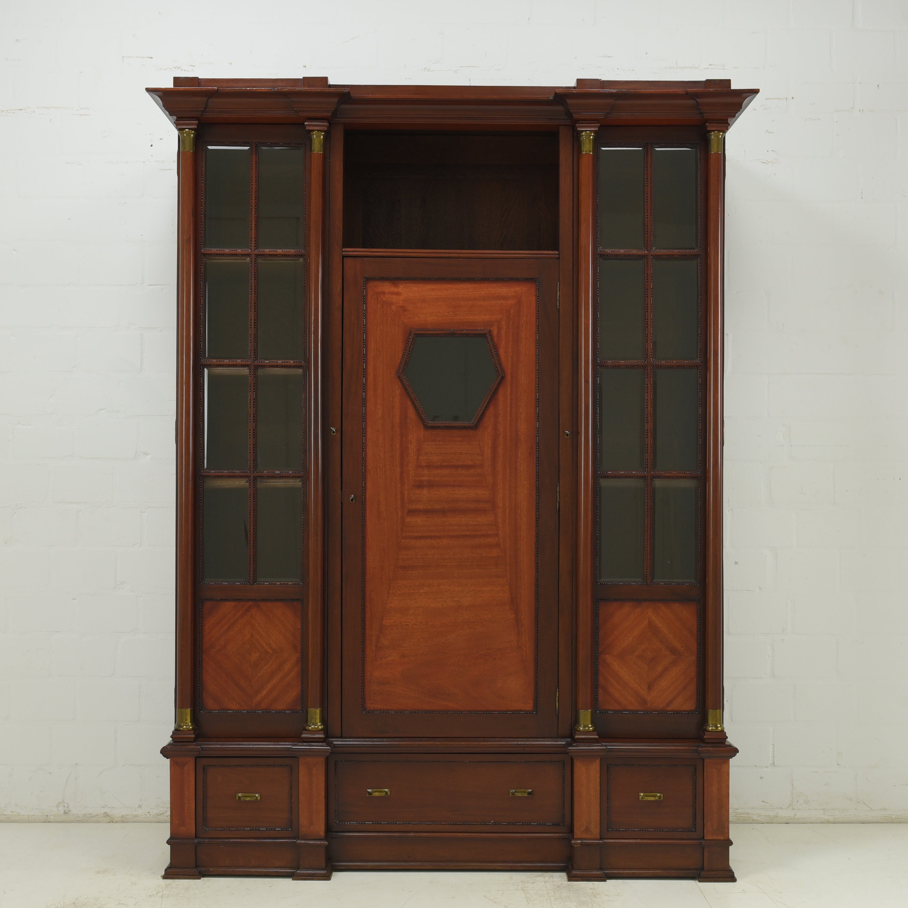 Art Deco / Art Nouveau Bookcase Display Cabinet, 1920 For Sale
