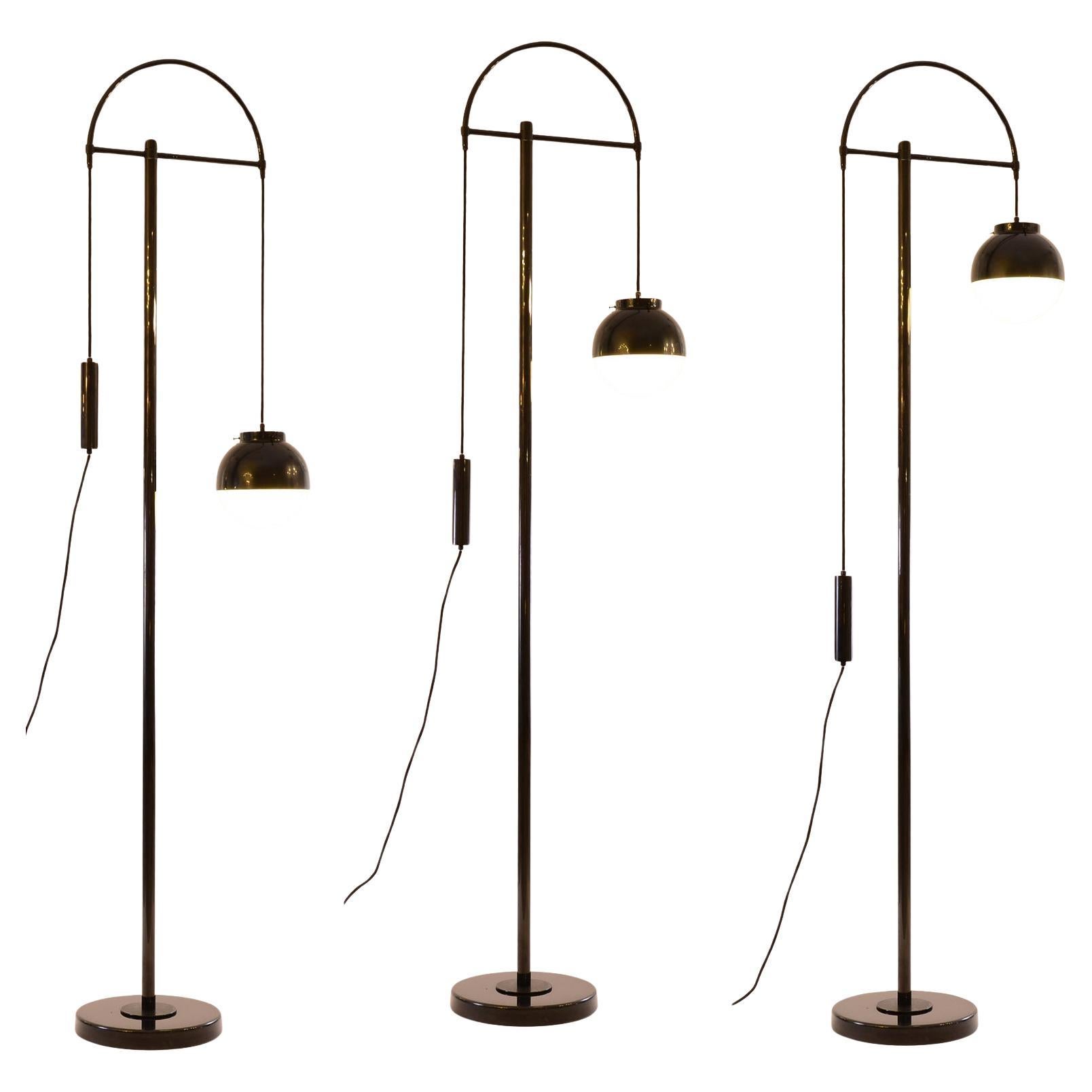 Art Deco, Art Nouveau Lift Floor Lamp Adjustable in Height, Re Edition