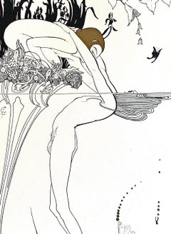 "Art Deco/Art Nouveau Nudes, " Rare Prints with Silver & Gold Highlights by Coyle