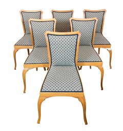 Art Deco / Art Nouveau Pearwood Dinning Set: Table and Set of Six Chairs