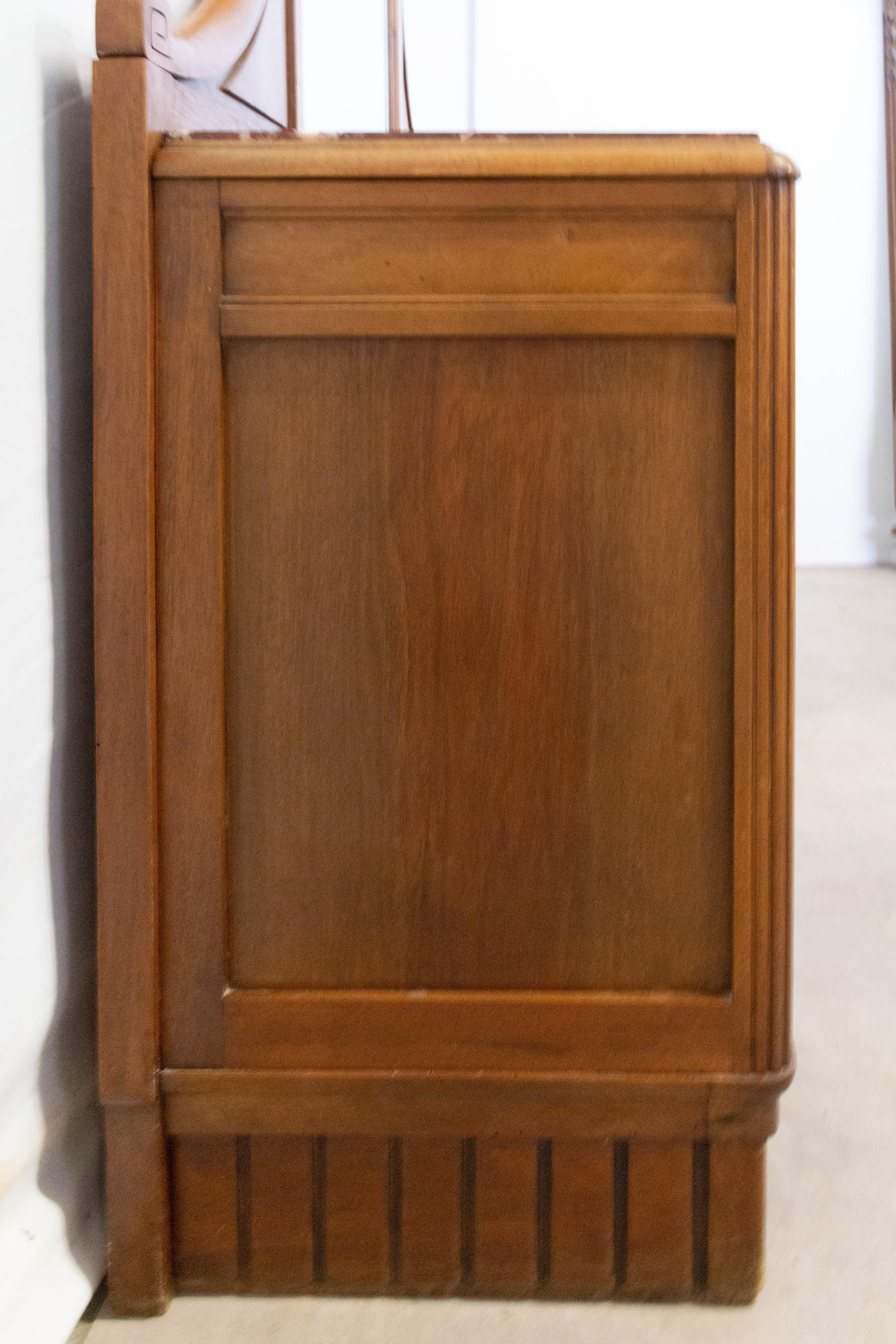 Art Deco Art Nouveau Psyche Full Length Mirror Dressing Table Red Marble Top 3