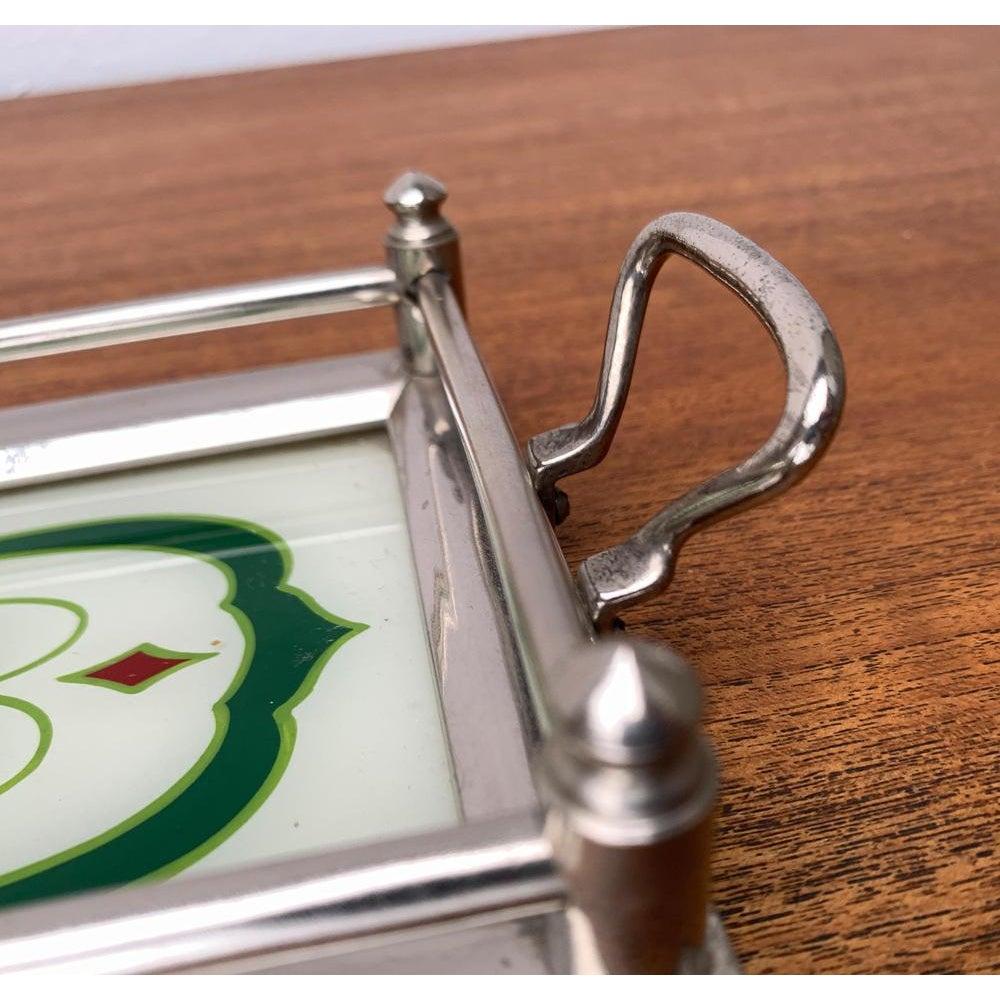 Art Deco / Jugendstil Tablett aus Metall und Glas im Angebot 5