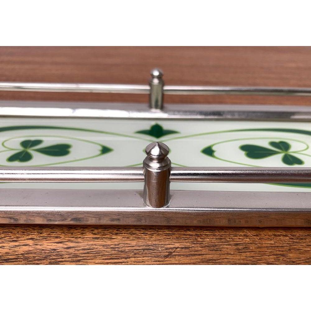 Art Deco / Jugendstil Tablett aus Metall und Glas (20. Jahrhundert) im Angebot