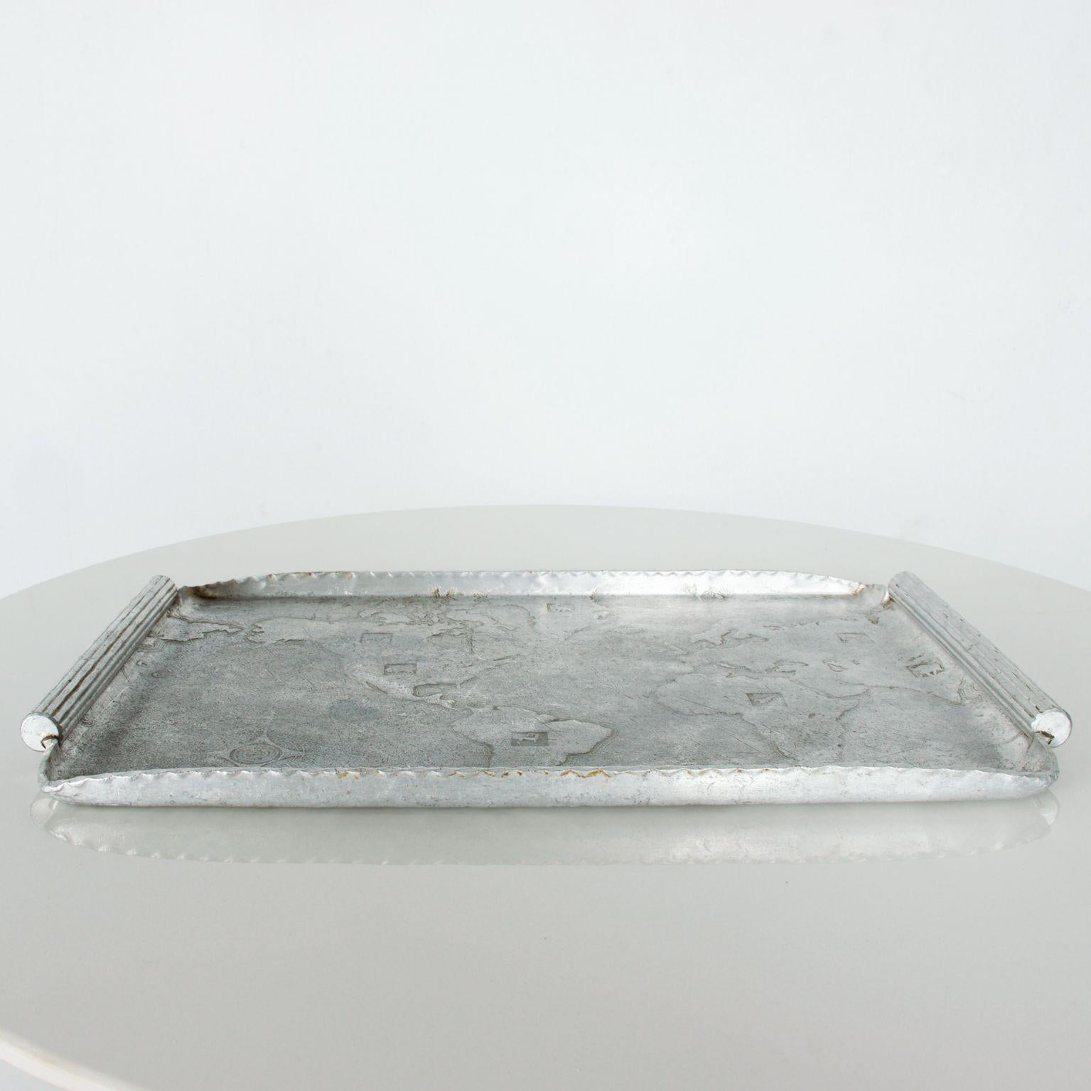 world hand forged aluminum tray