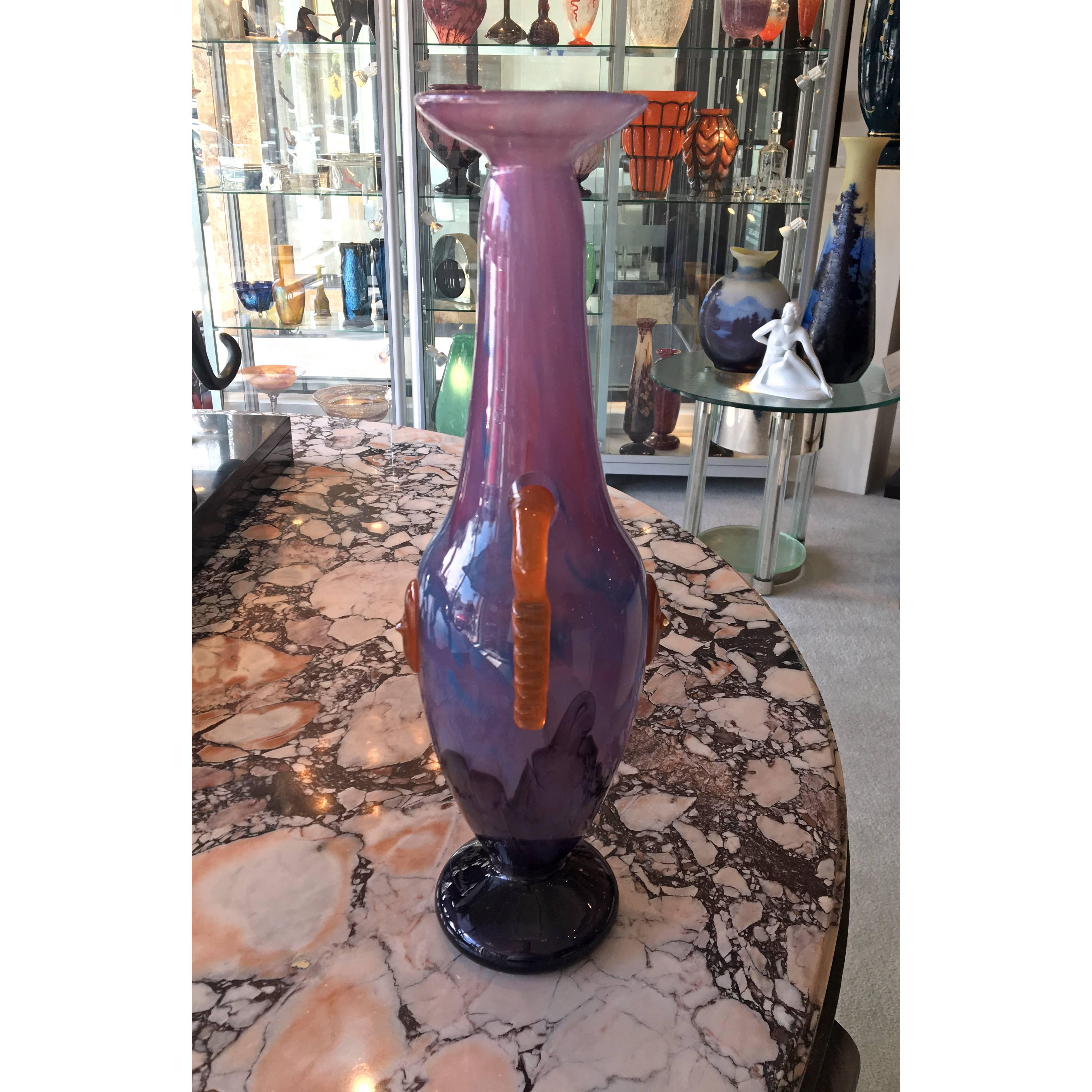 French Art Deco Artistic Vase by Charles Schneider For Sale