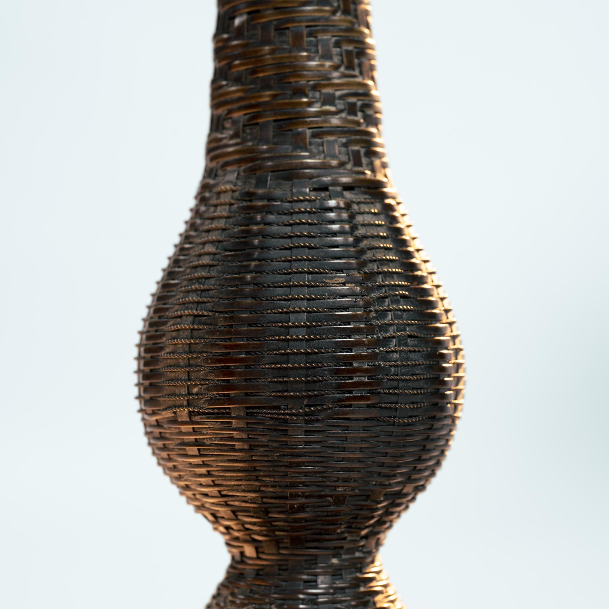 Portalámparas art decó de cobre tejido, 1900 Art Decó en venta
