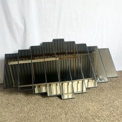 Art Deco Ascending Wall Mirror on Wood