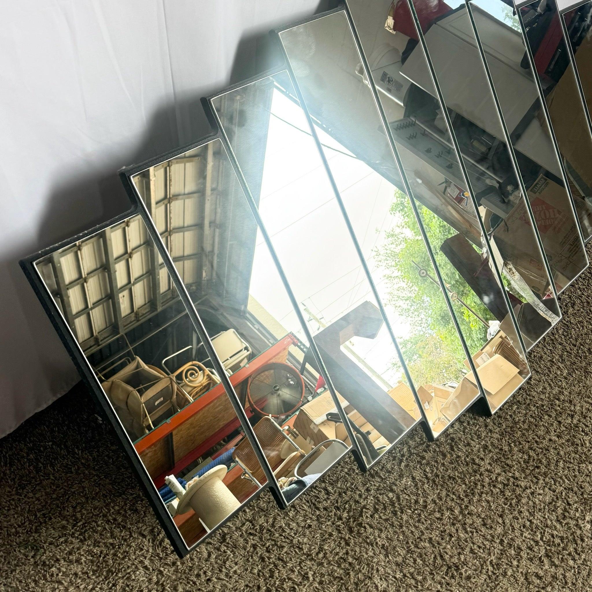 Late 20th Century Art Deco Ascending Wall Mirror on Wood For Sale