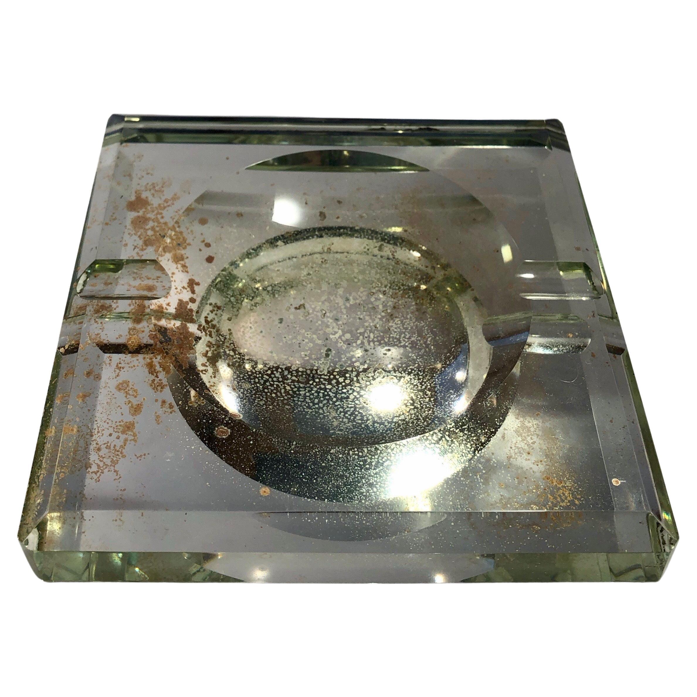 Art Deco ashtray by Jean Luce in Saint Gobain glass, France, 1920s. For Sale