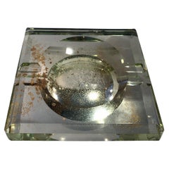 Vintage Art Deco ashtray by Jean Luce in Saint Gobain glass, France, 1920s.