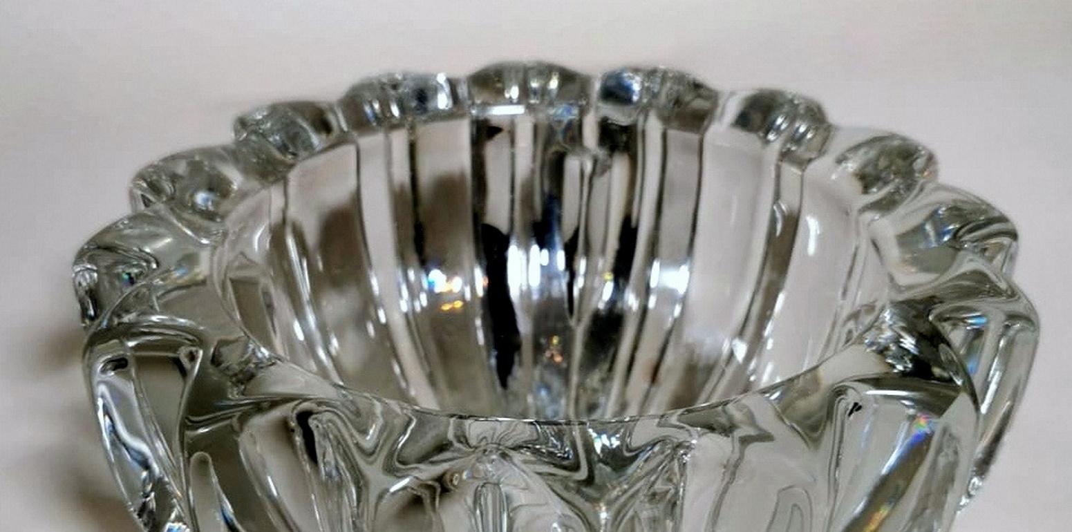 Art Deco Ashtray 'Or Cup' in Molded Glass Pierre D’Avesn France 1