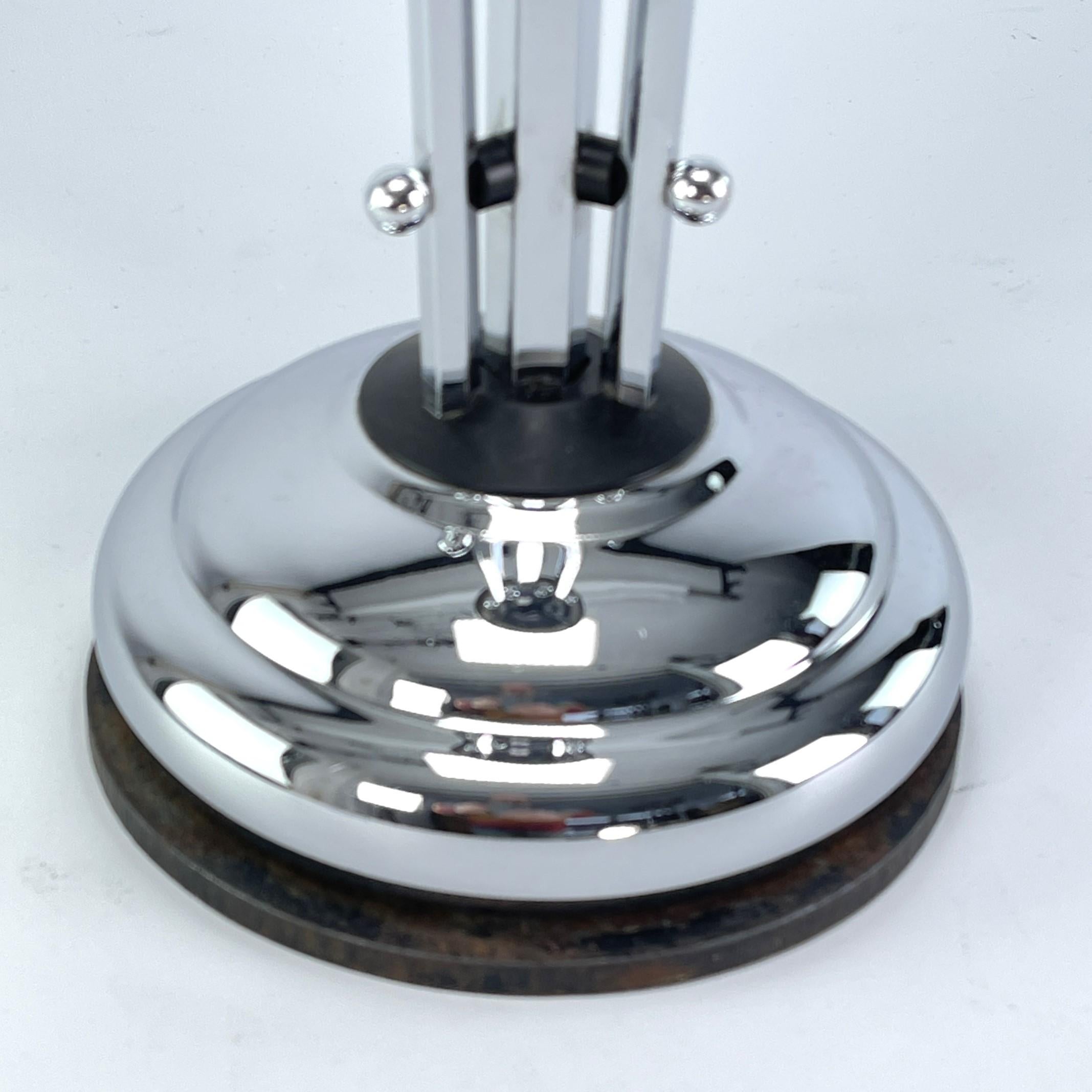 Belgian Art Deco Ashtray Stand, chrome and Bakelite by Demeyere, Belgium, 1930s For Sale