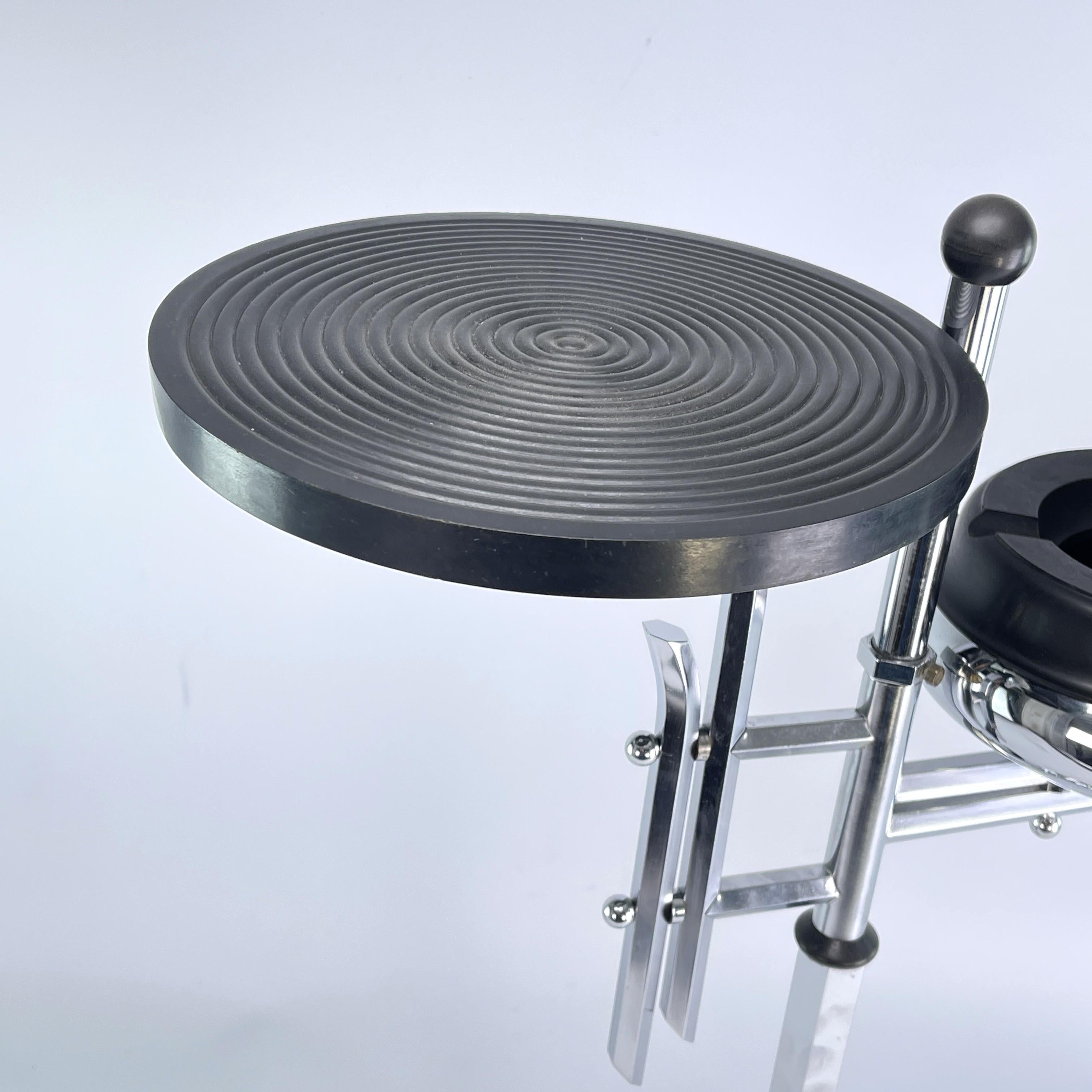 Mid-20th Century Art Deco Ashtray Stand, Chrome and Bakelite by Demeyere, Belgium, 1930s For Sale