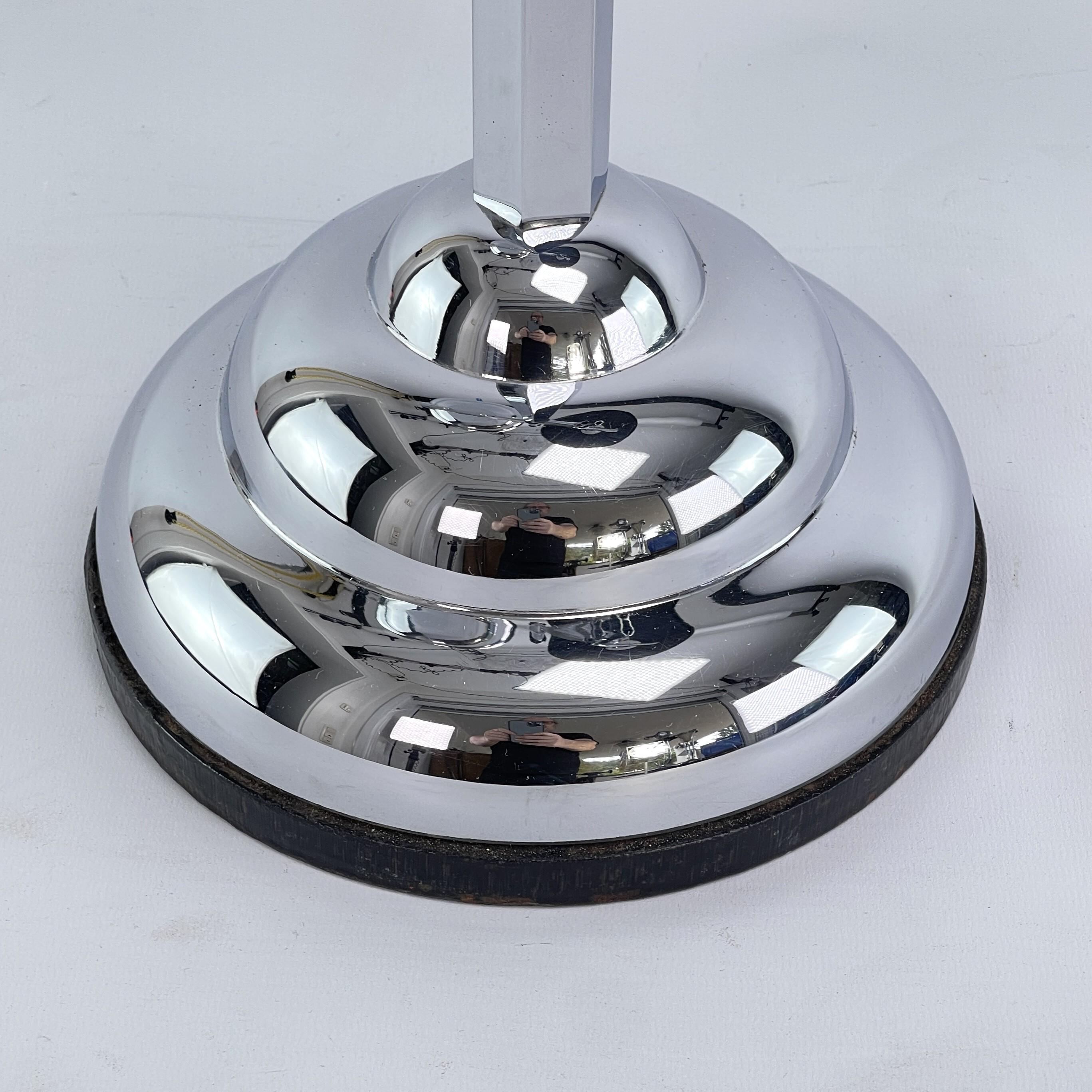 Mid-20th Century Art Deco Ashtray Stand, Chrome and Bakelite by Demeyere, Belgium, 1930s For Sale