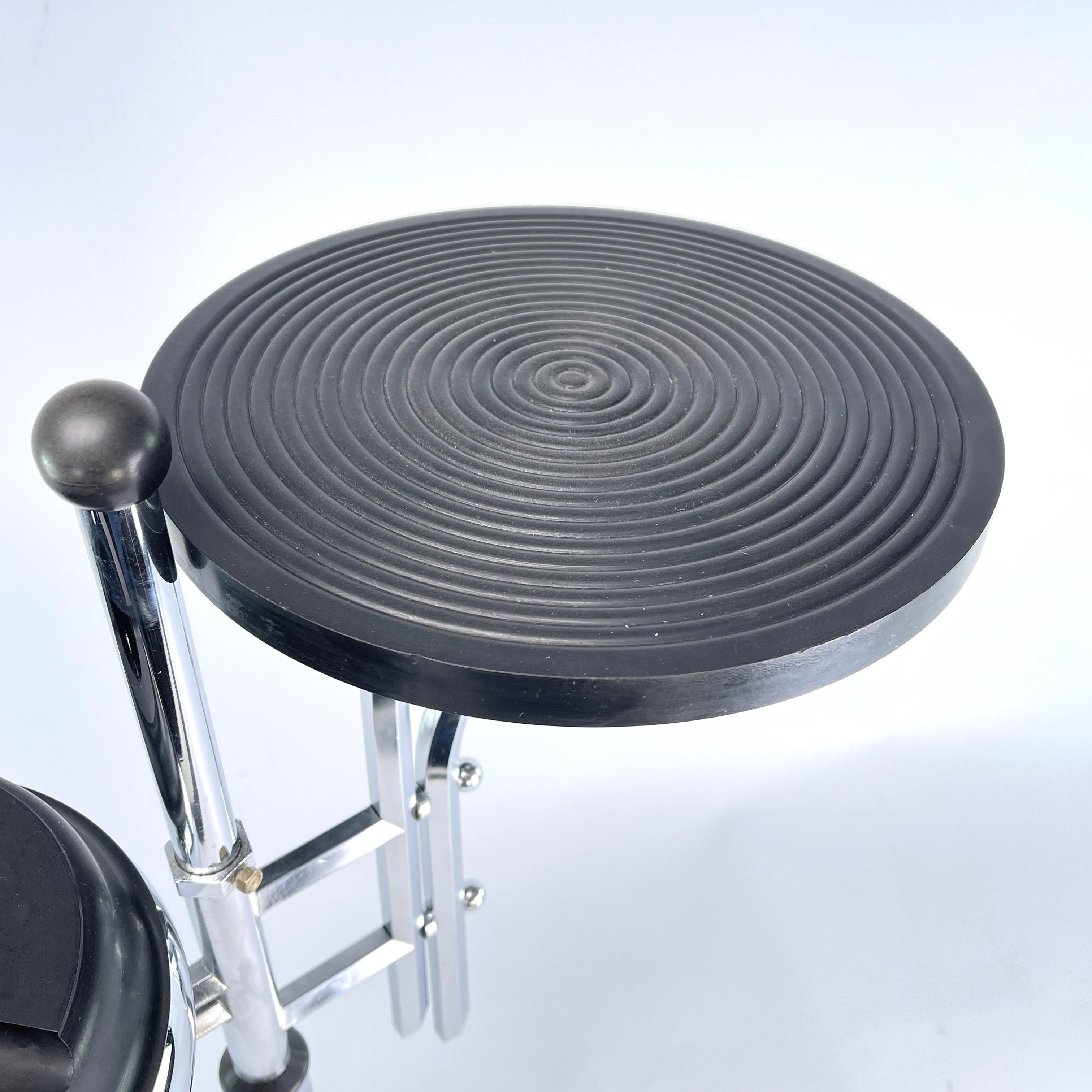 Metal Art Deco Ashtray Stand, Chrome and Bakelite by Demeyere, Belgium, 1930s For Sale