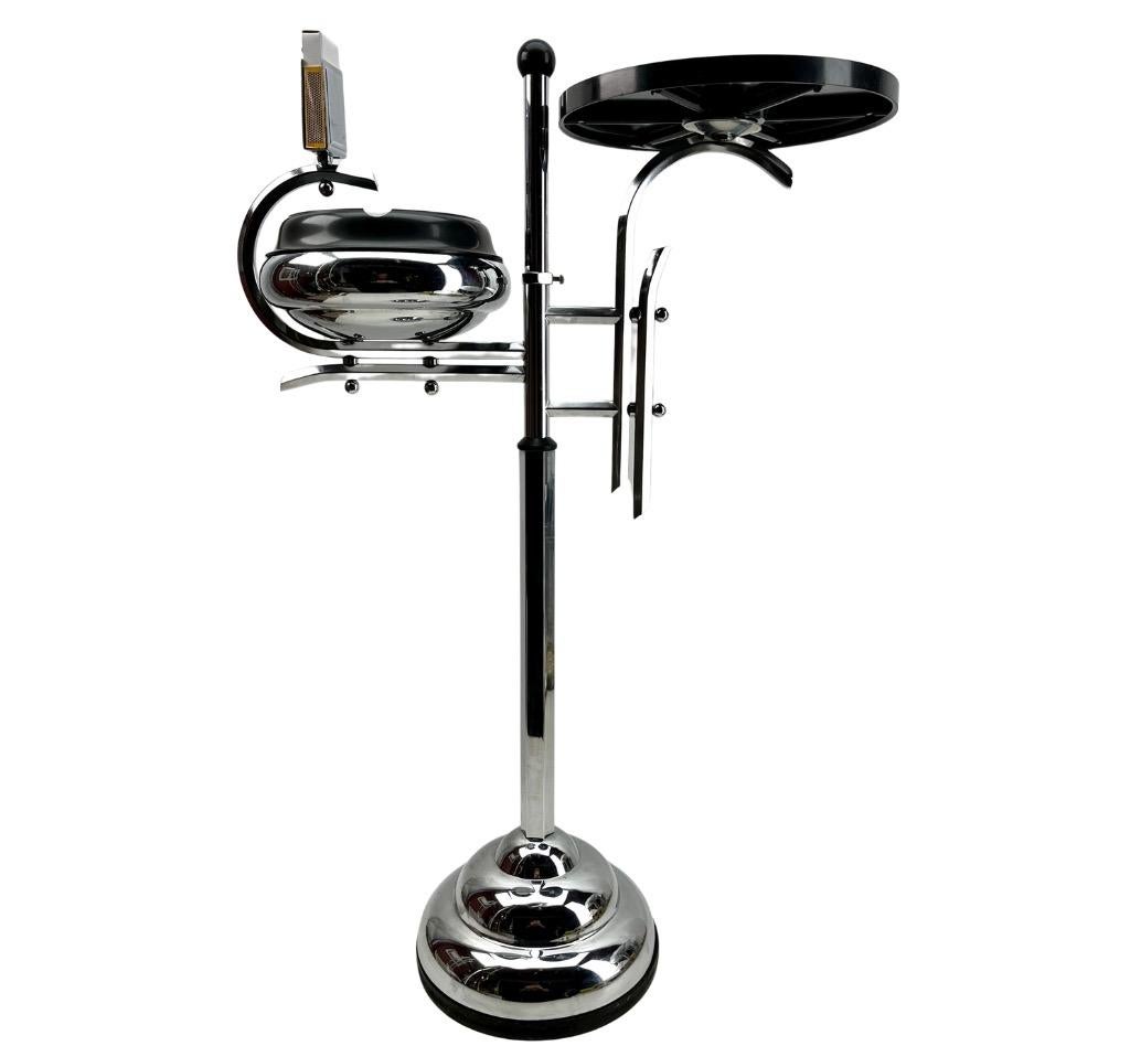 Art Deco Ashtray Stand, Chrome and Bakelite by Demeyere, Belgium, 1930s For Sale 1
