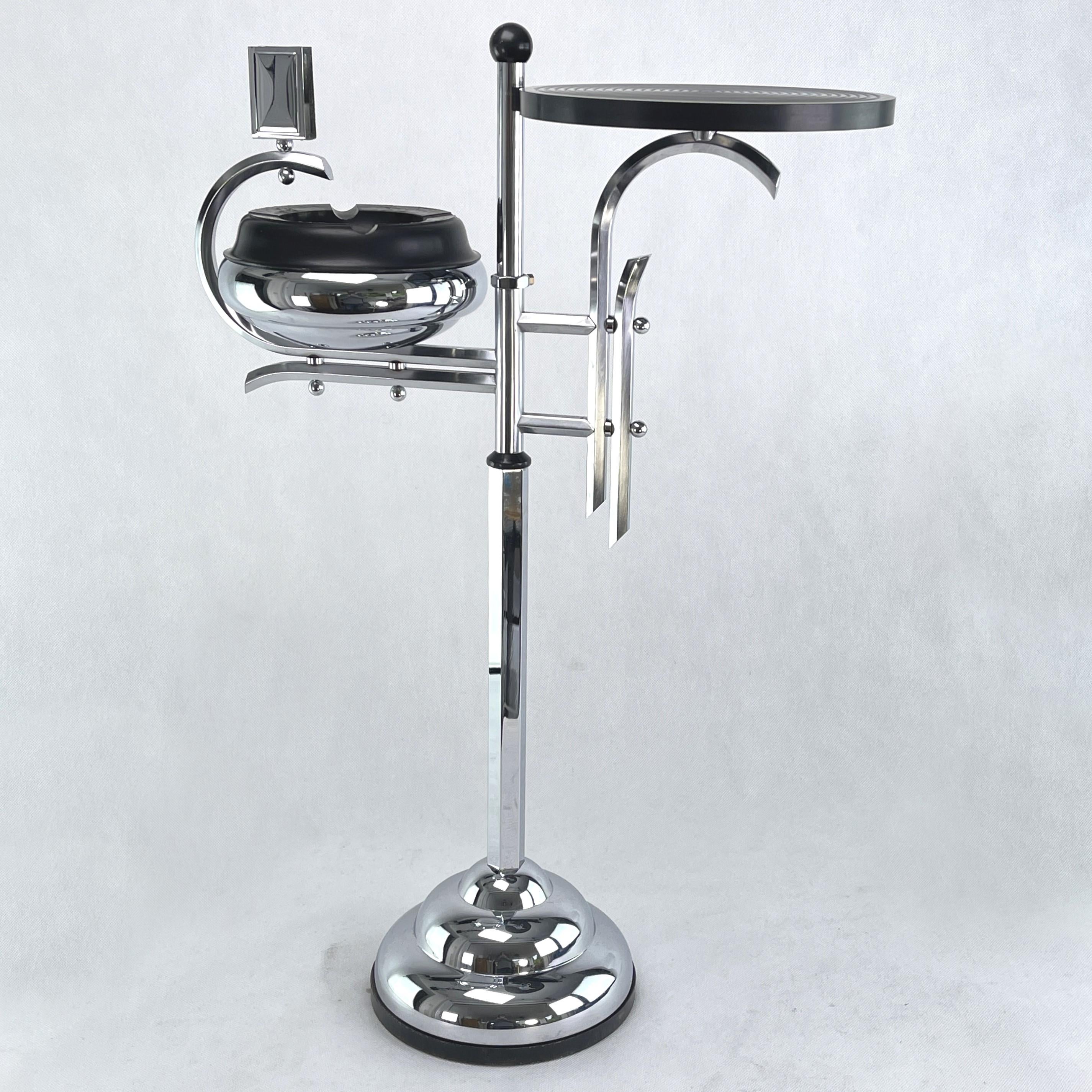 Art Deco Ashtray Stand, Chrome and Bakelite by Demeyere, Belgium, 1930s For Sale 3