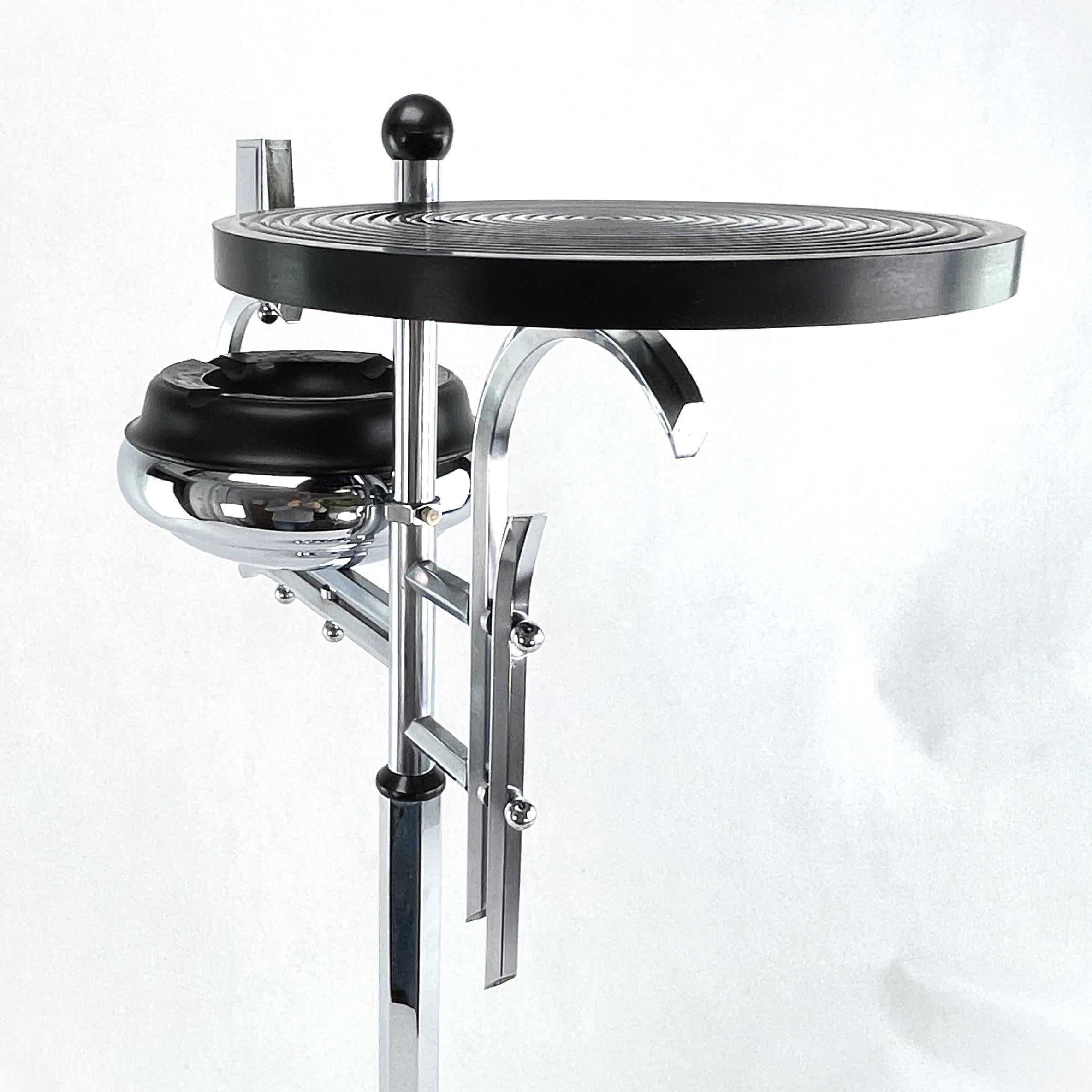 Art Deco Ashtray Stand, Chrome and Bakelite by Demeyere, Belgium, 1930s For Sale 4