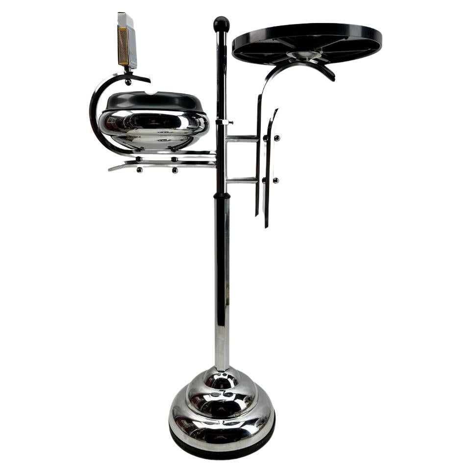 Art Deco Ashtray Stand, Chrome and Bakelite by Demeyere, Belgium, 1930s For Sale