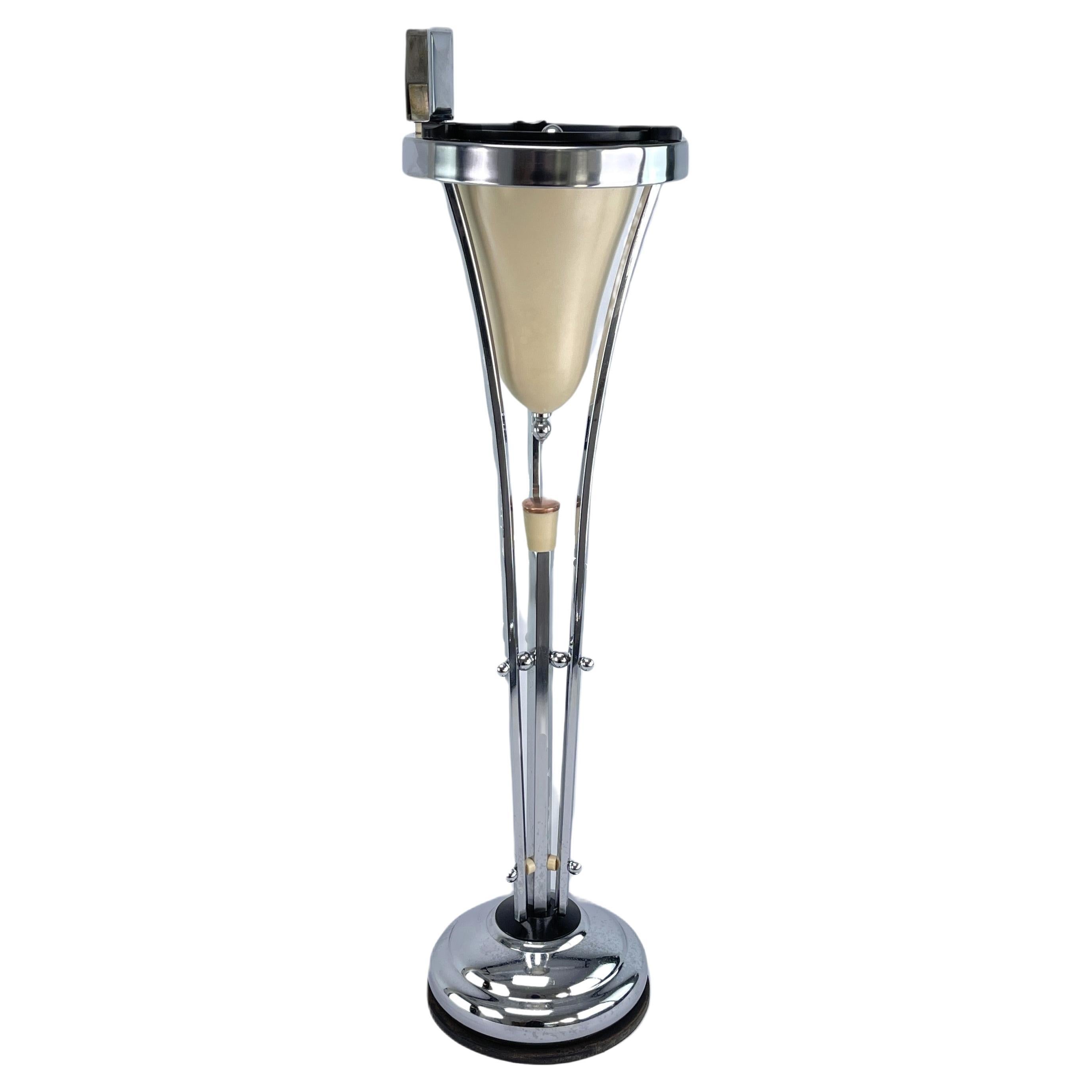 Art Deco Ashtray Stand, chrome and Bakelite by Demeyere, Belgium, 1930s
