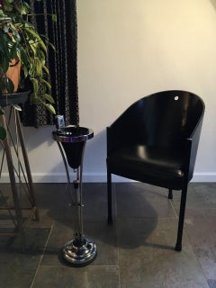 Art Deco Ashtray Stand, Chrome and Bakelite, Demeyere Belgium, 1930s