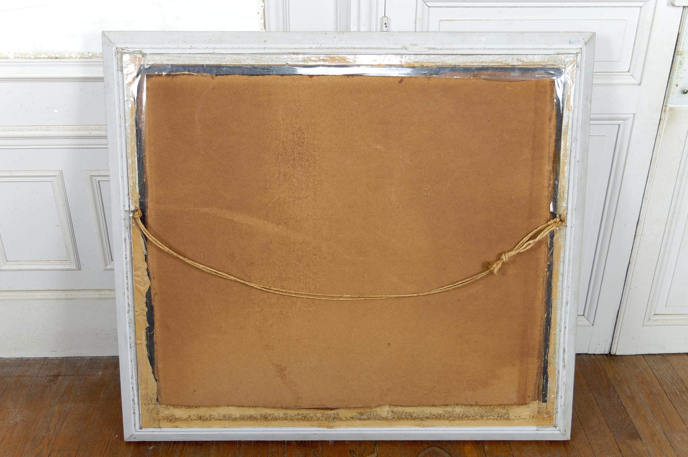 Art Deco Asian Silk Embroidery Hanging, Framed, 