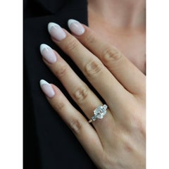 Anello di fidanzamento in platino con diamante taglio Asscher in stile Art Déco, GIA 3,31 ct, G VS2