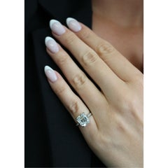 Art Deco Asscher Cut Diamond Platinum Engagement Ring GIA 4.09ct F VS1