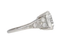 Art Deco Asscher Cut Diamond Ring, circa 1920