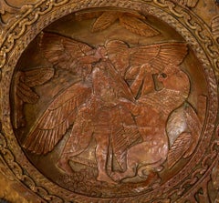 Art Deco Assyrian Revival Flush Ceiling Mount