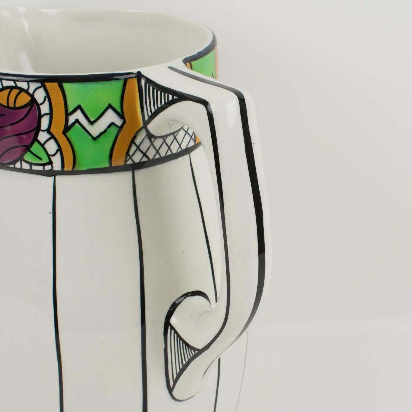 Art Deco Auguste Mouzin Ceramic Toiletry Dresser Bowl, Pitcher and Boxes Set For Sale 5