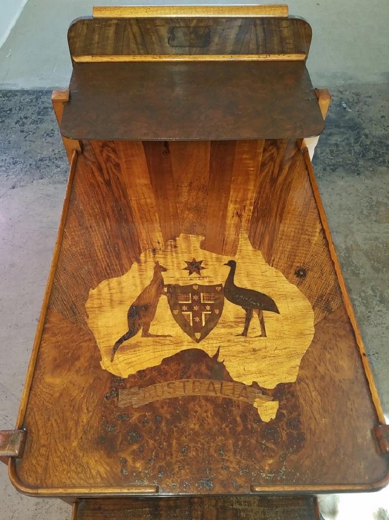 Marquetry Art Deco Australian Tea Cart