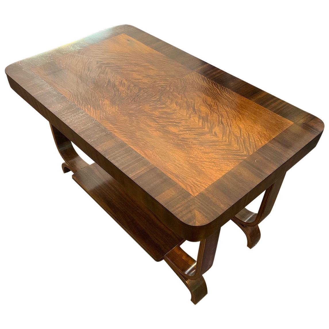 Art Deco Australian Two-Tiered Inlaid Coffee Table For Sale