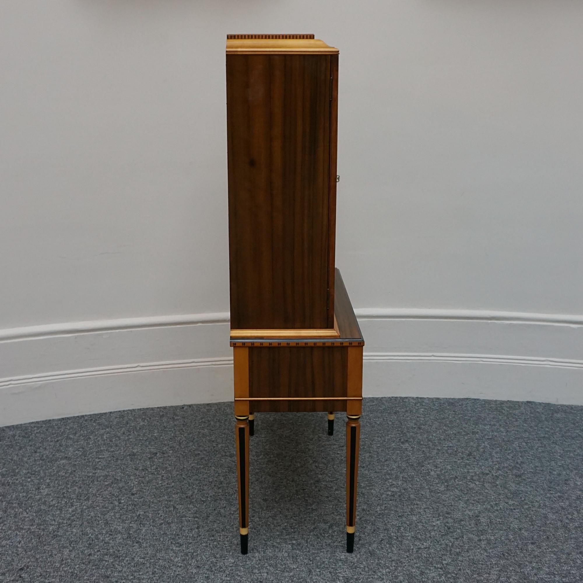 Art Deco Australian Walnut Cabinet on Tapered Legs For Sale 5