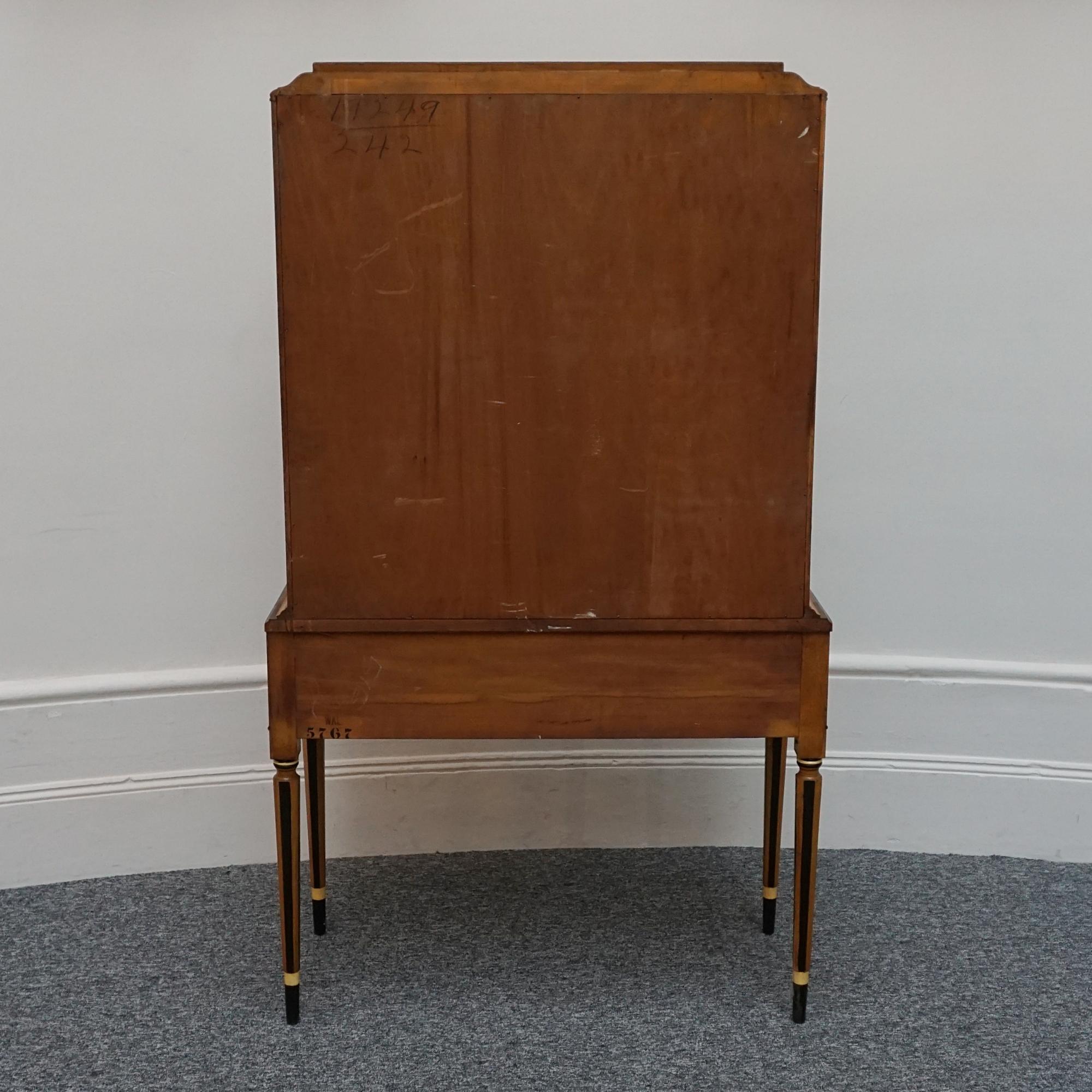Art Deco Australian Walnut Cabinet on Tapered Legs For Sale 6