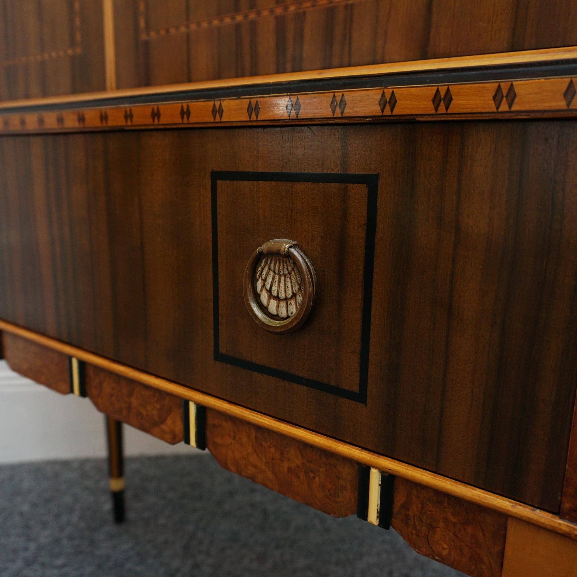 Art Deco Australian Walnut Cabinet on Tapered Legs For Sale 8