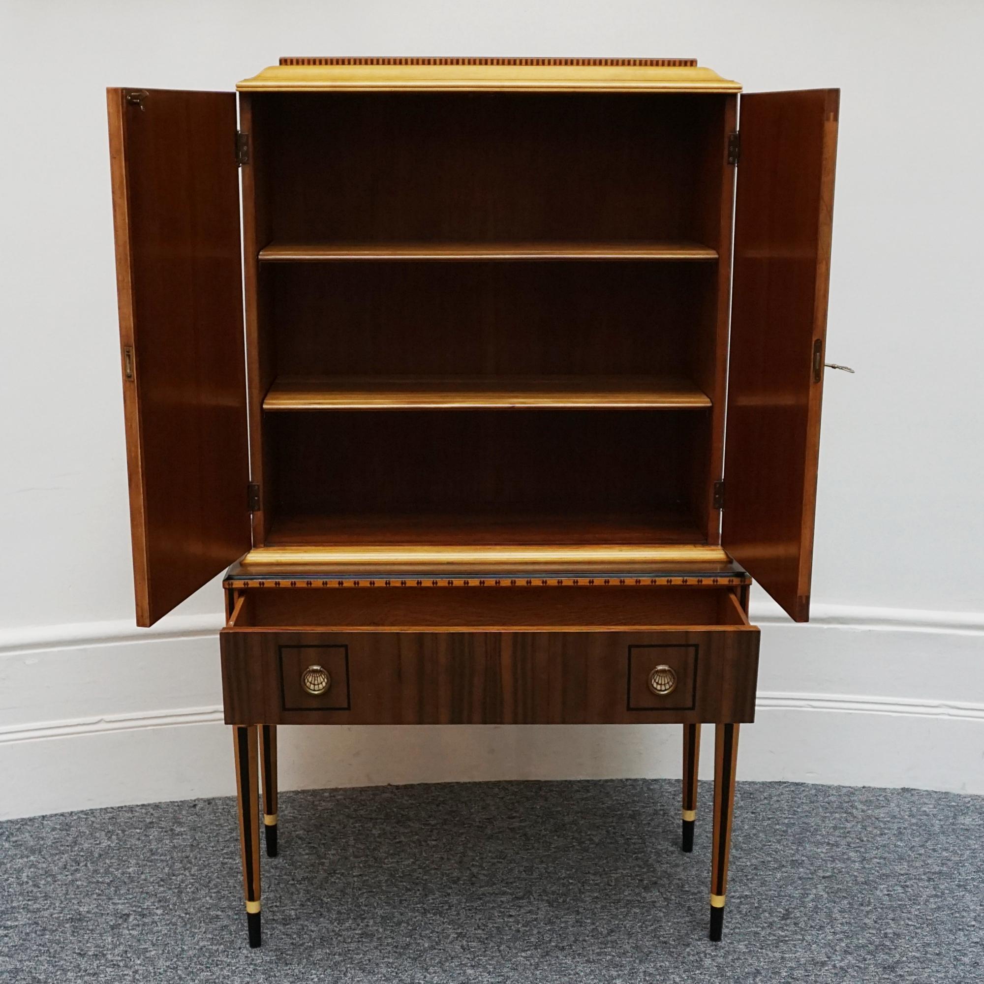 Art Deco Australian Walnut Cabinet on Tapered Legs For Sale 9