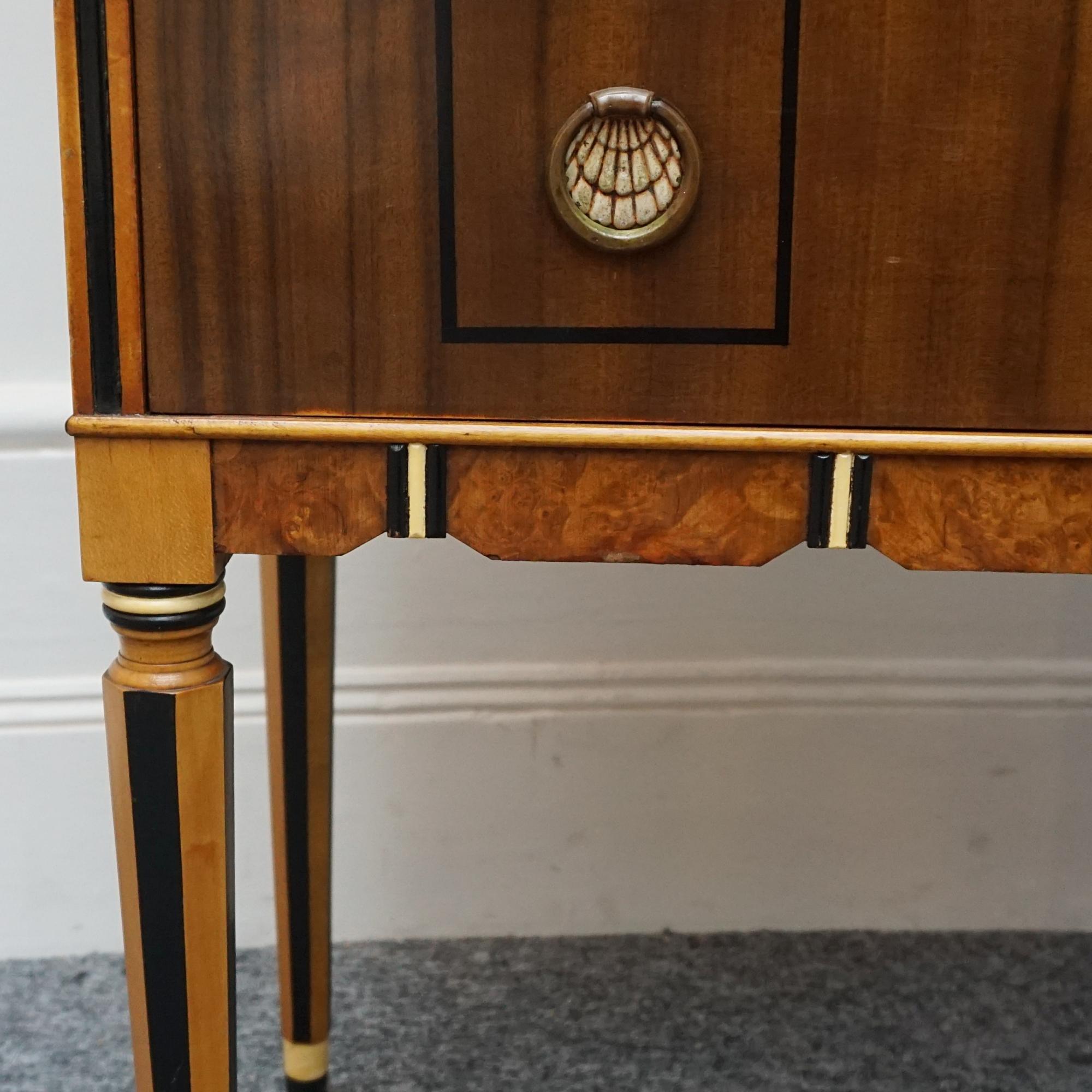 Art Deco Australian Walnut Cabinet on Tapered Legs In Good Condition For Sale In Forest Row, East Sussex