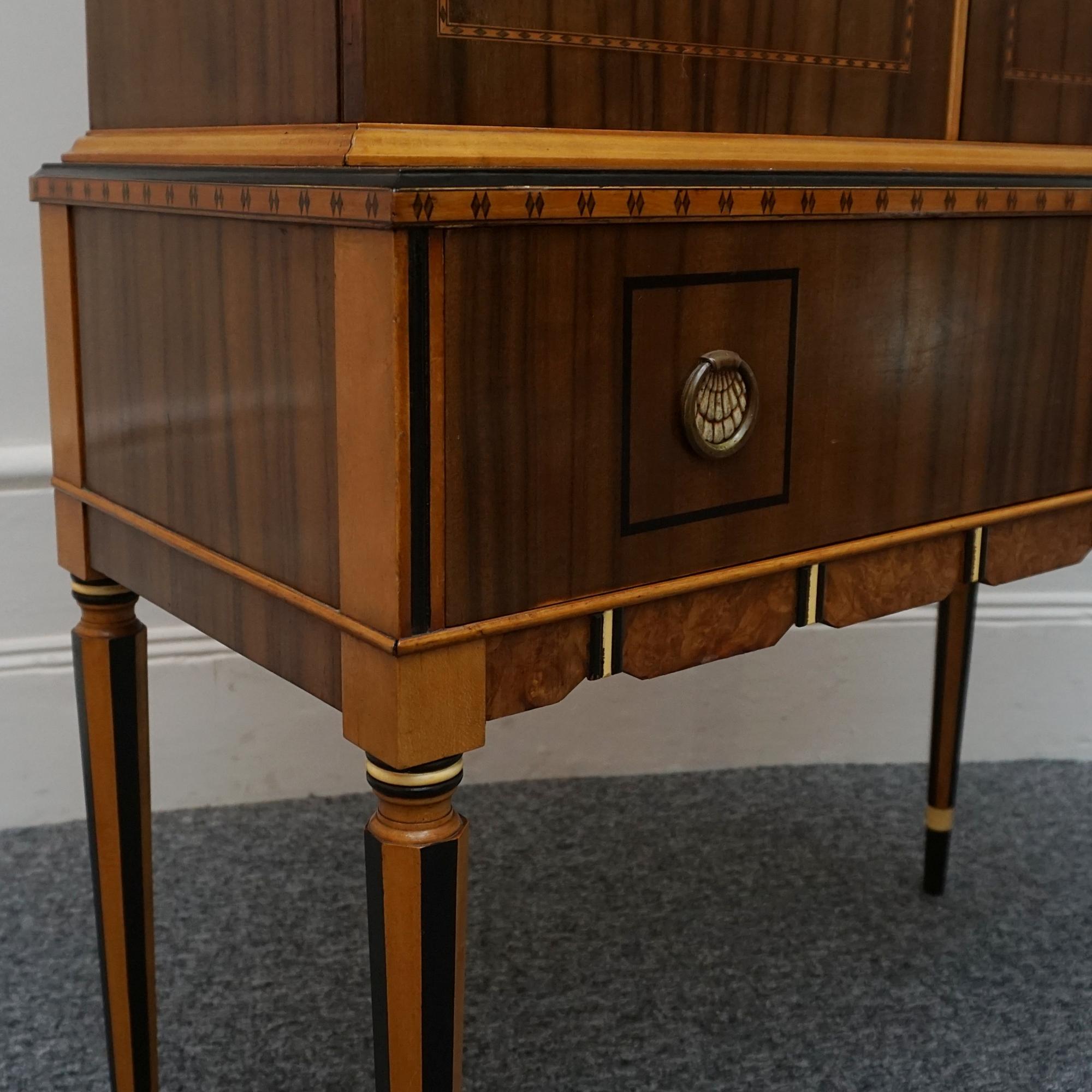 Art Deco Australian Walnut Cabinet on Tapered Legs  For Sale 3