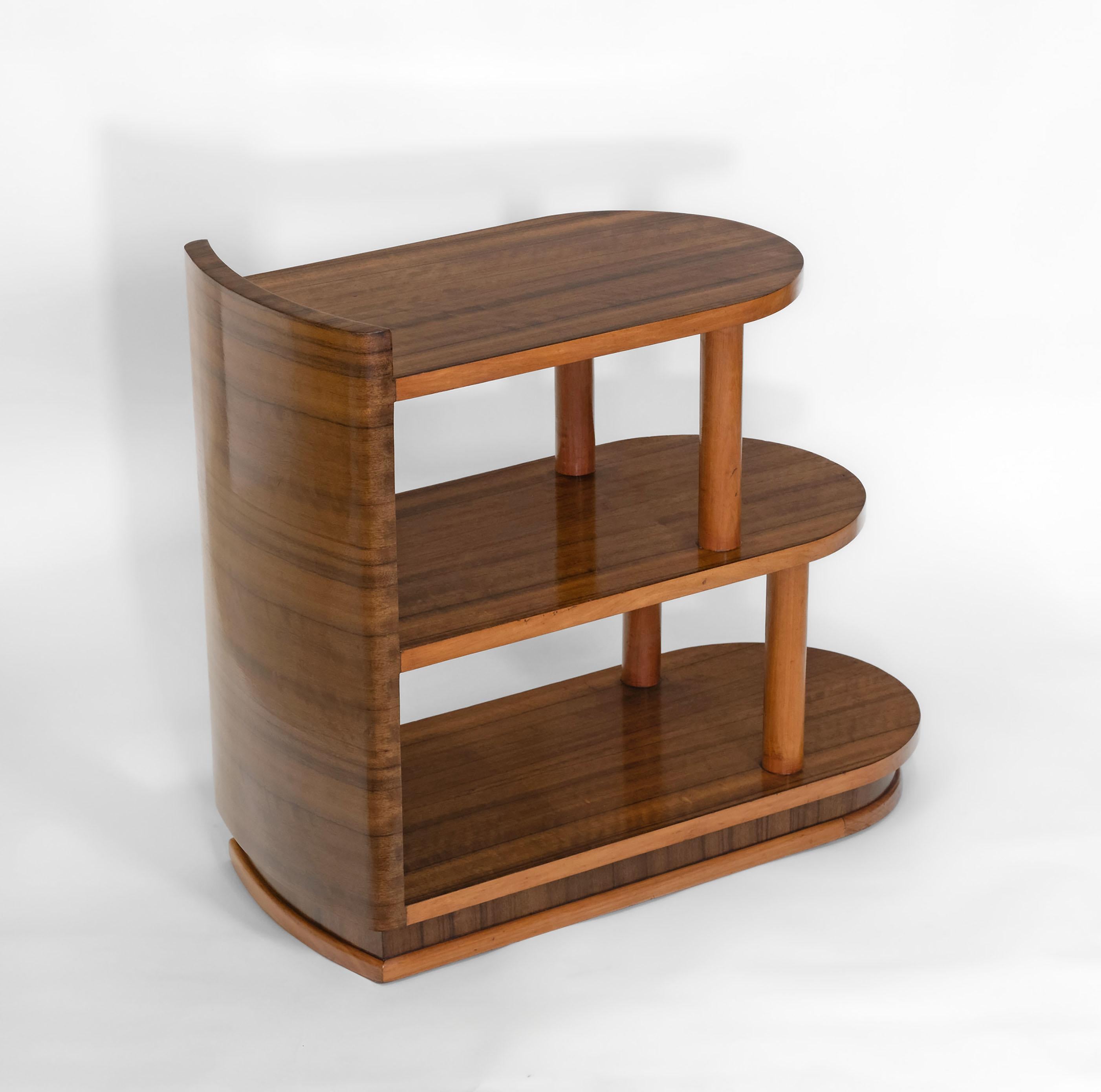 Art Deco Australian Walnut Tiered Side Table 1930s For Sale 2