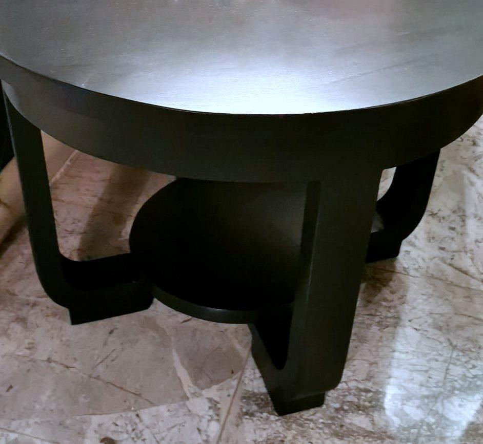 Art Deco Austrian Black Round Coffee Table 7