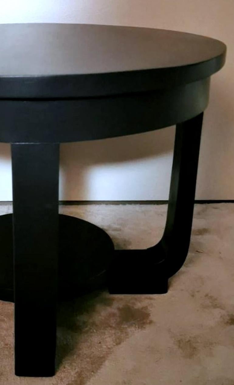 Art Deco Austrian Black Round Coffee Table 10
