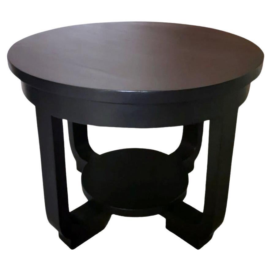 Art Deco Austrian Black Round Coffee Table