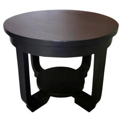 Art Deco Austrian Black Round Coffee Table