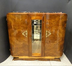 Art Deco Austrian Cabinet, Wood, Portoro Marble, Crystal and Bronce